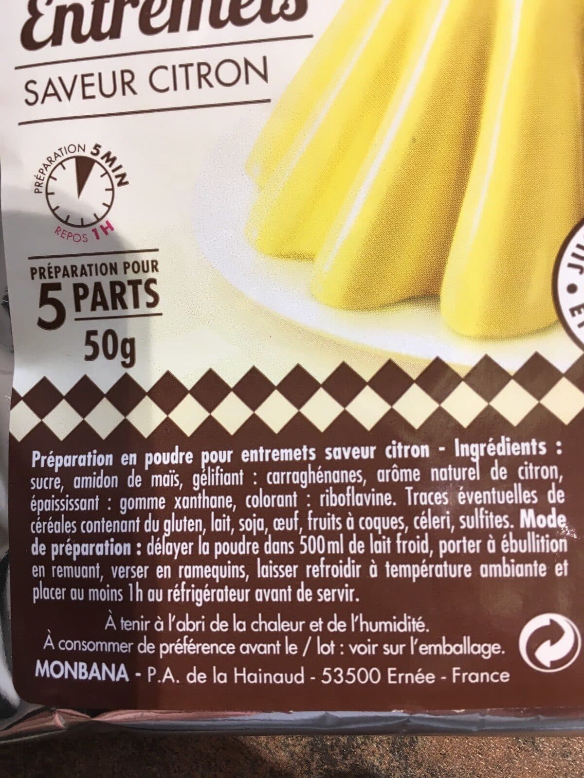 Monbana Entremets saveur citron packshot