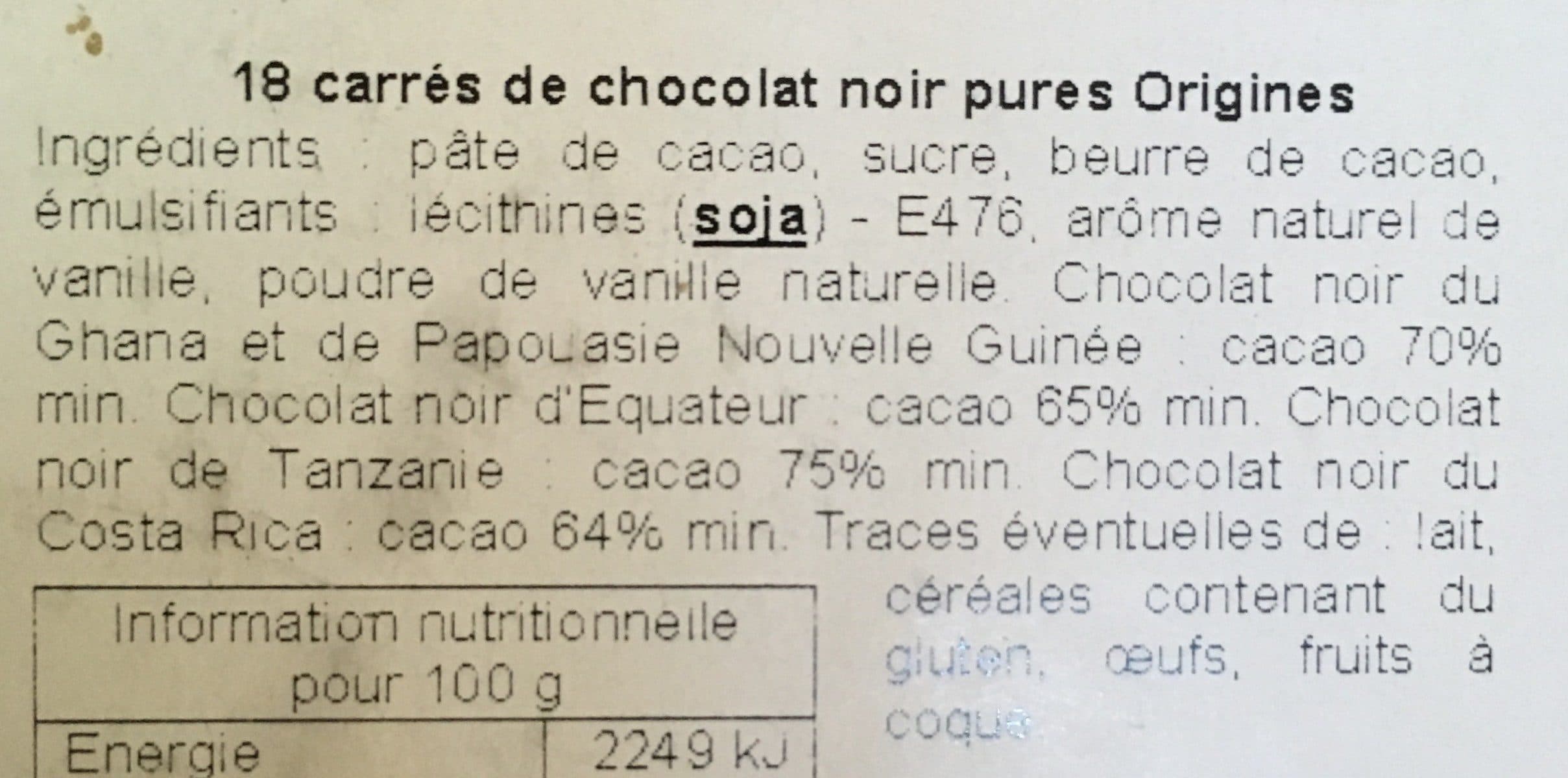 Chocolaterie Monbana Chocolat noir pures origines packshot