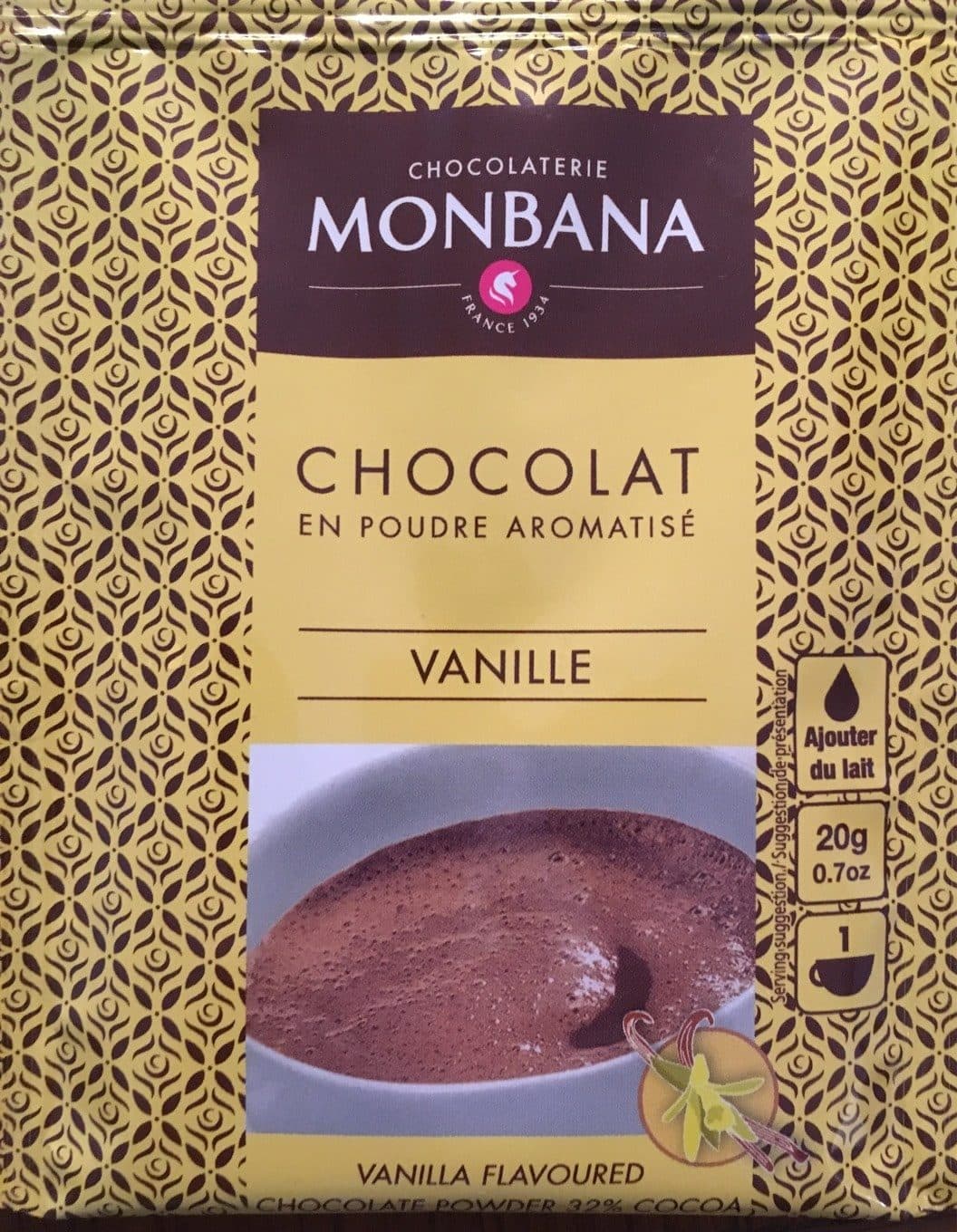 Monbana Chocolat en poudre aromatise vanille packshot