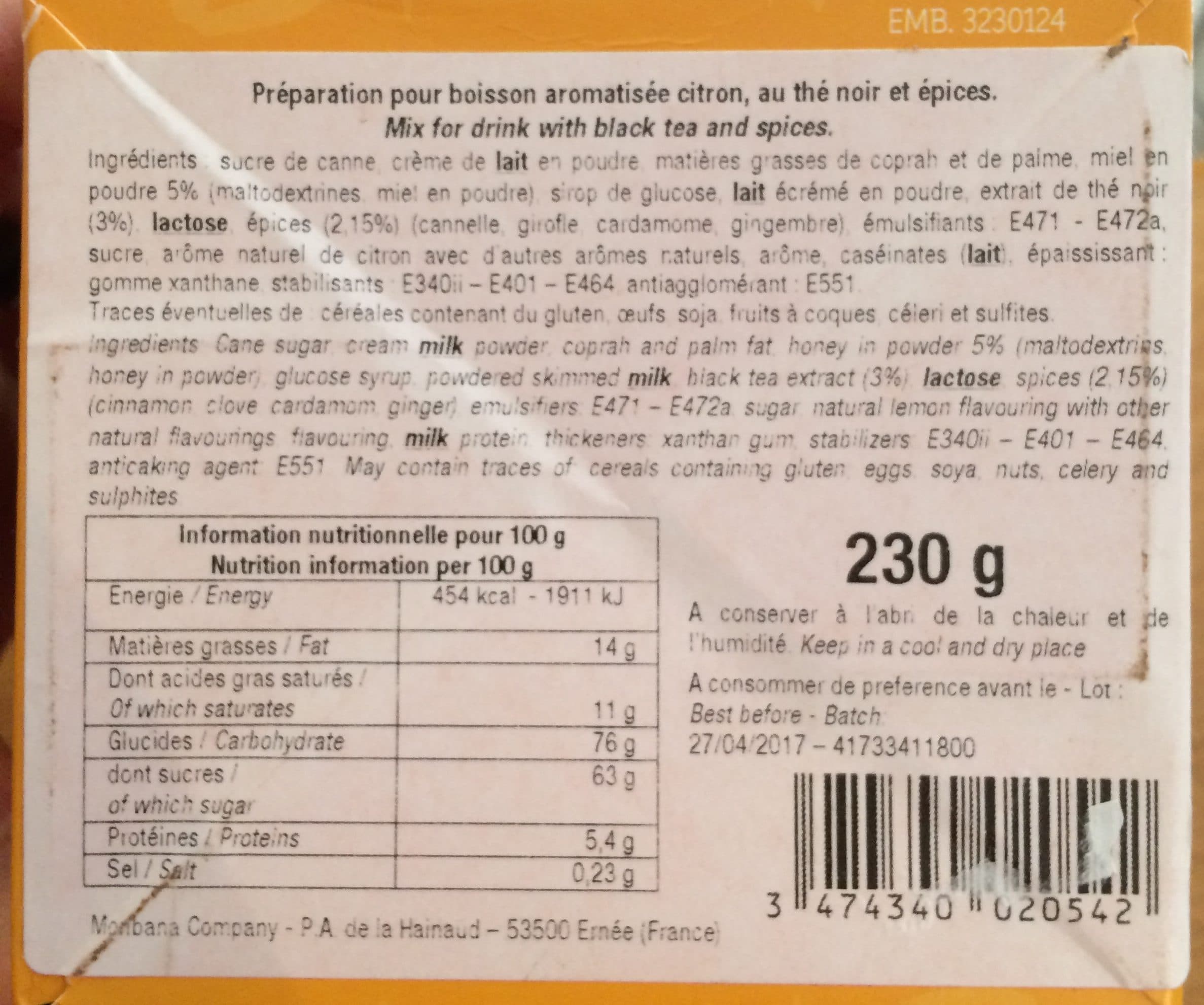 Anamsaïa Chaï latte packshot