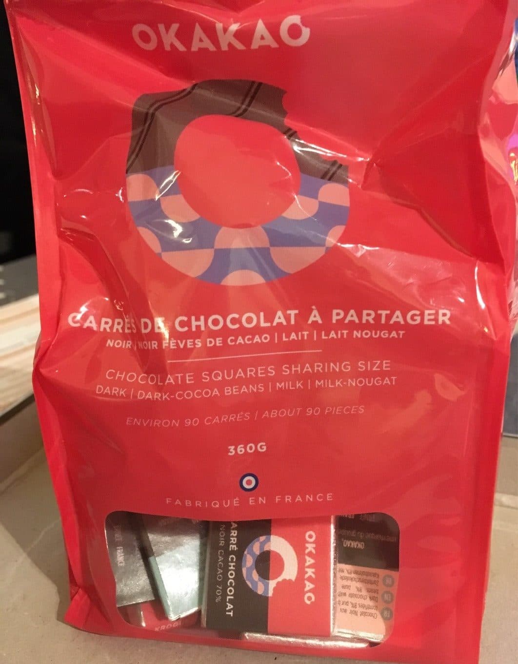 Okakao Carrés de chocolat à partager packshot