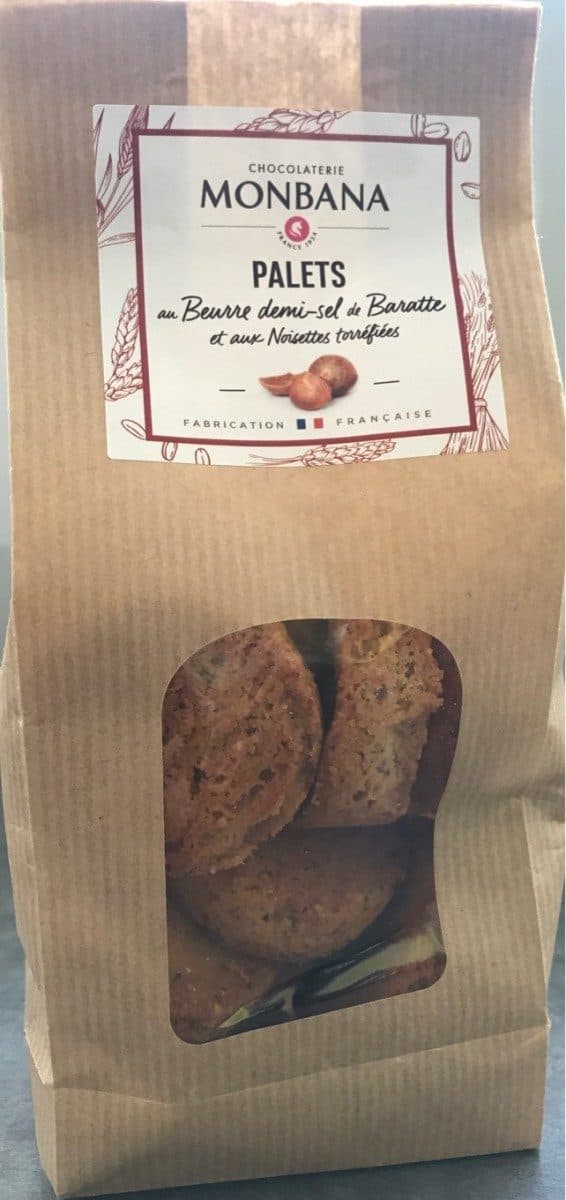 Chocolaterie Monbana Palets au beurre demi-sel de baratte et aux Noisettes torrifiées packshot