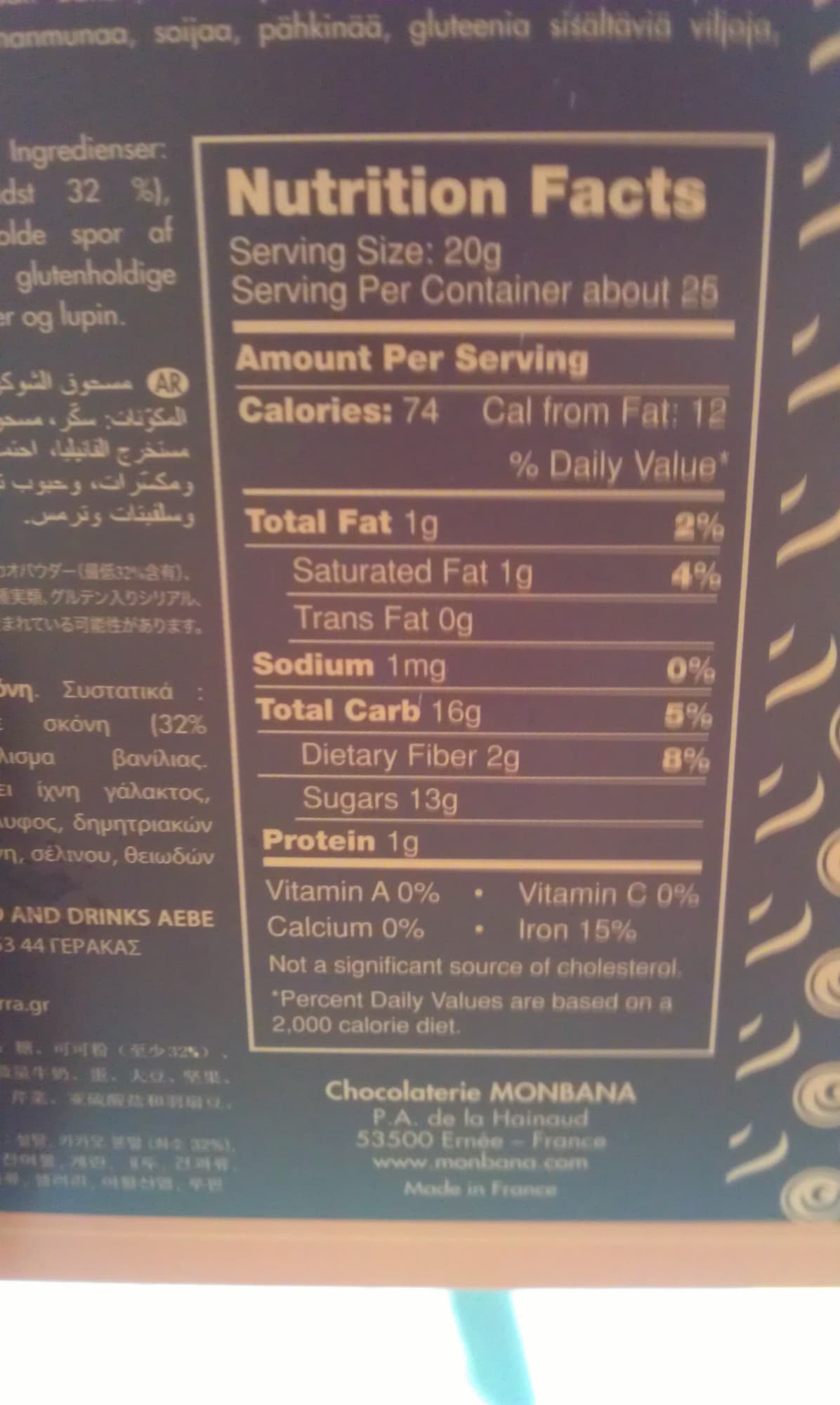 Chocolaterie Monbana Chocolat en poudre tradition packshot