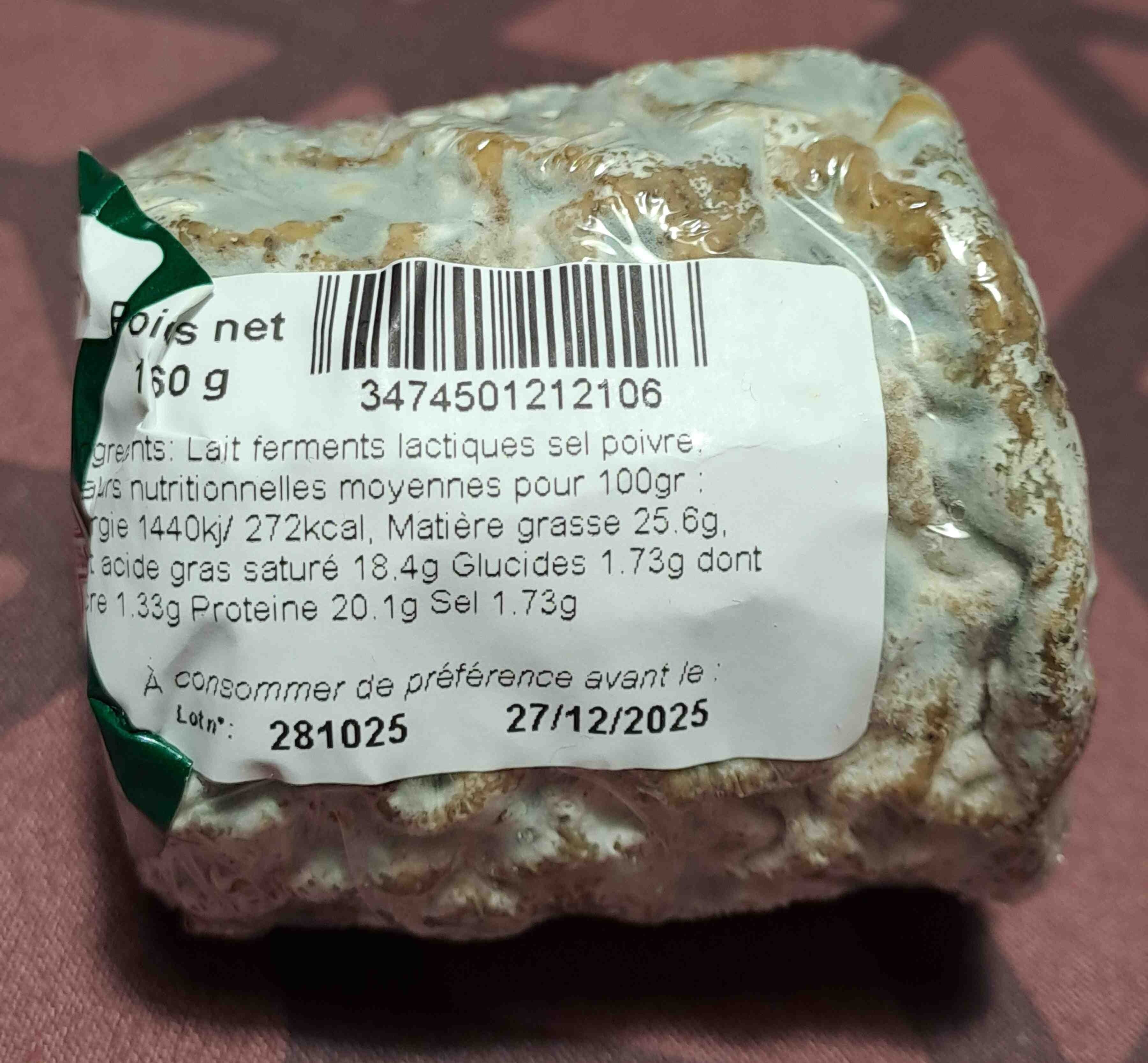 L'âne vert Fromage de chèvre poivré affiné packshot