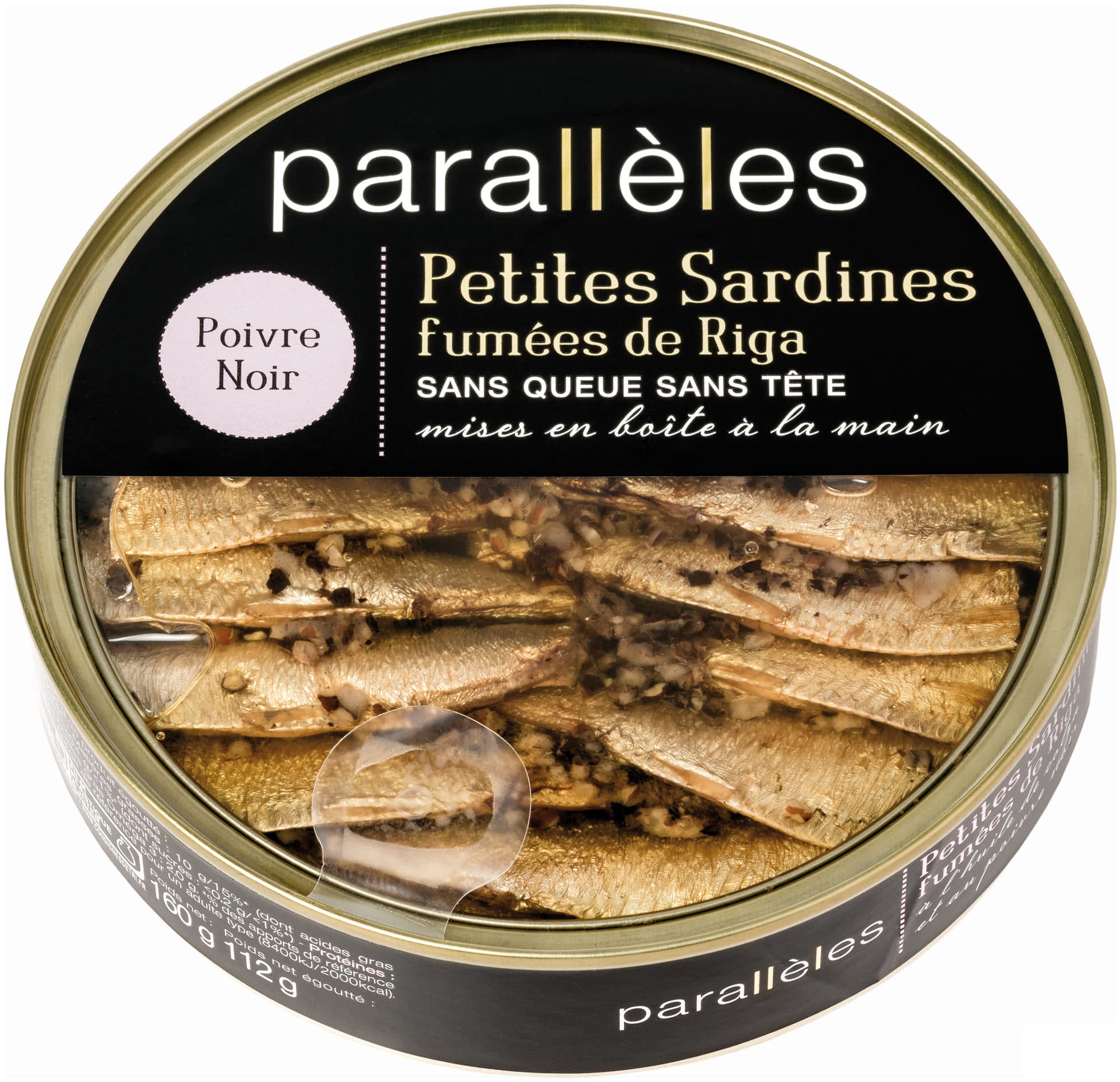 Paralleles Petites Sardines fumées de Riga Poivre Noir packshot