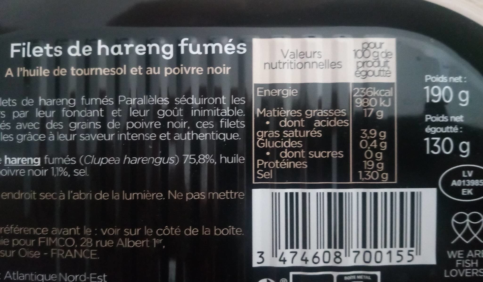 Parallèles Filets de hareng fumes packshot