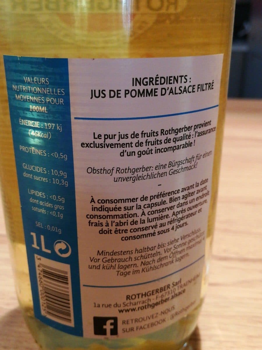 Rothgerber Jus de Pomme d'Alsace filtré packshot