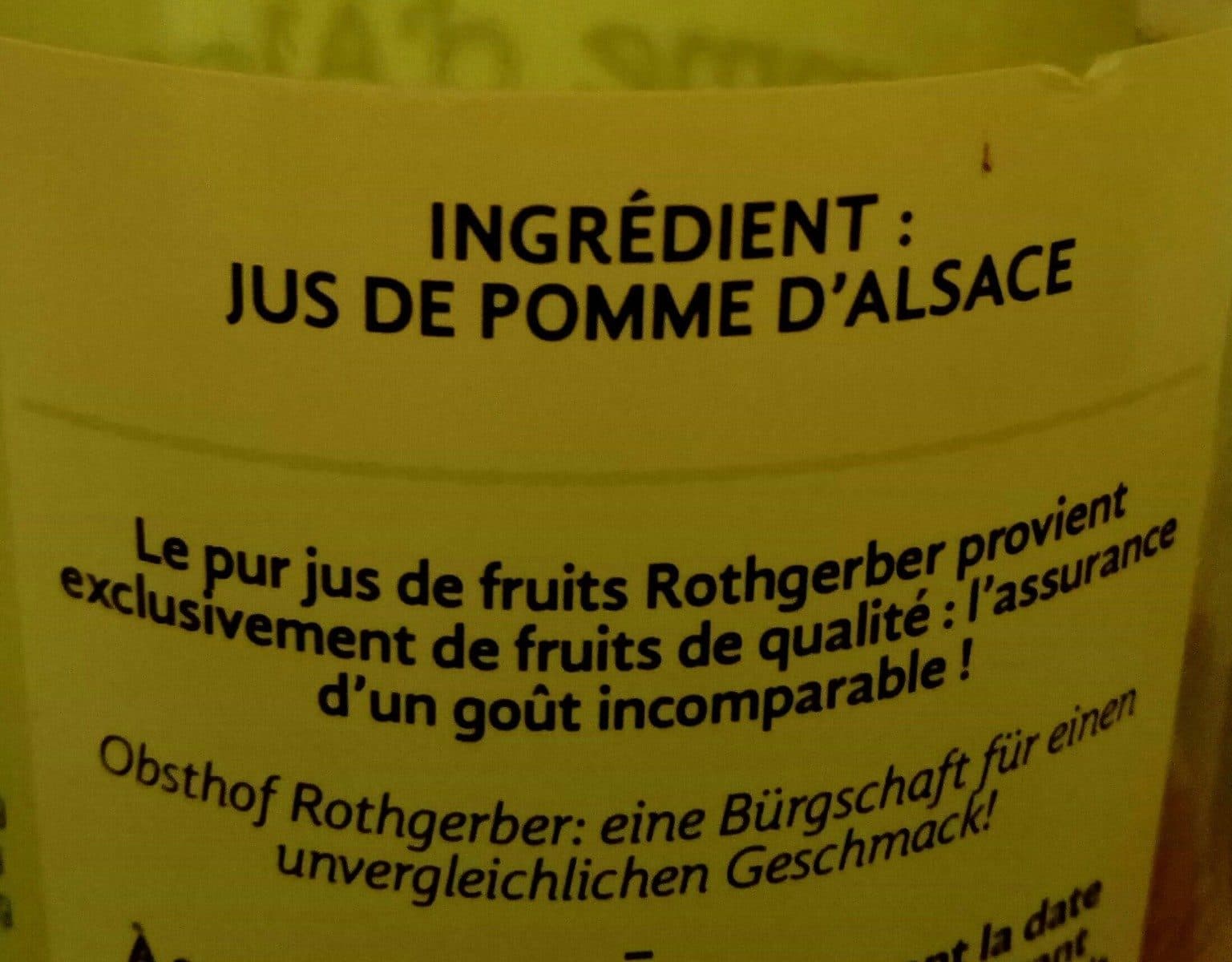 Rothgerber Pur Jus BIO de Pomme d'Alsace packshot