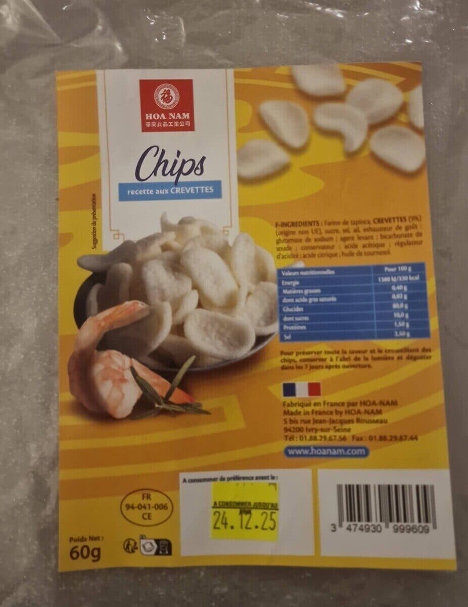 HOA NAM Chips aux Crevettes packshot