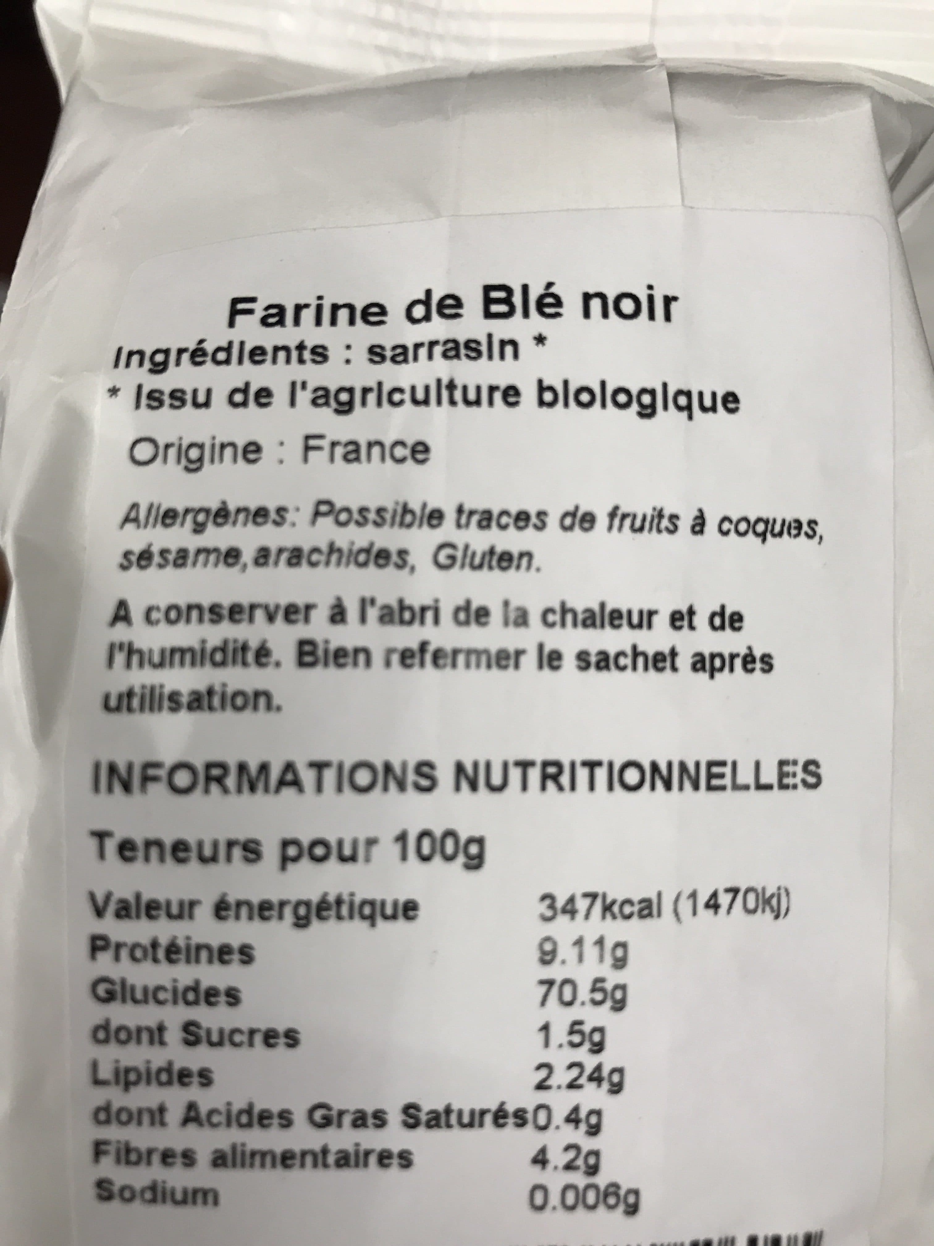 Prunault Farine de blé noir packshot