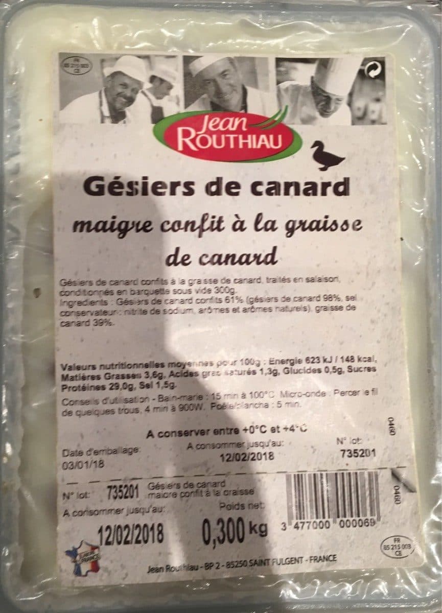Open Food Facts Gésiers De Canard Maigre Confits packshot