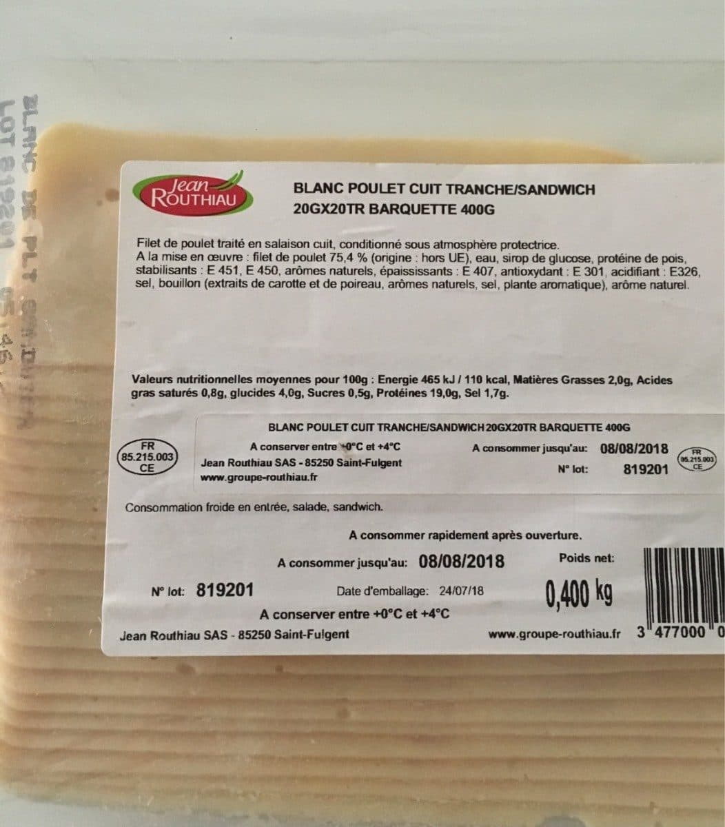 Open Food Facts Blanc de poulet cuit tranche/sandwish packshot
