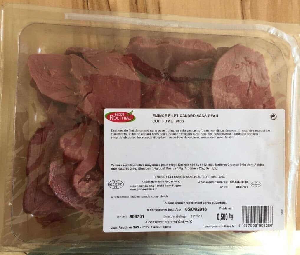 Open Food Facts Emincés de filet de canard sans peau packshot