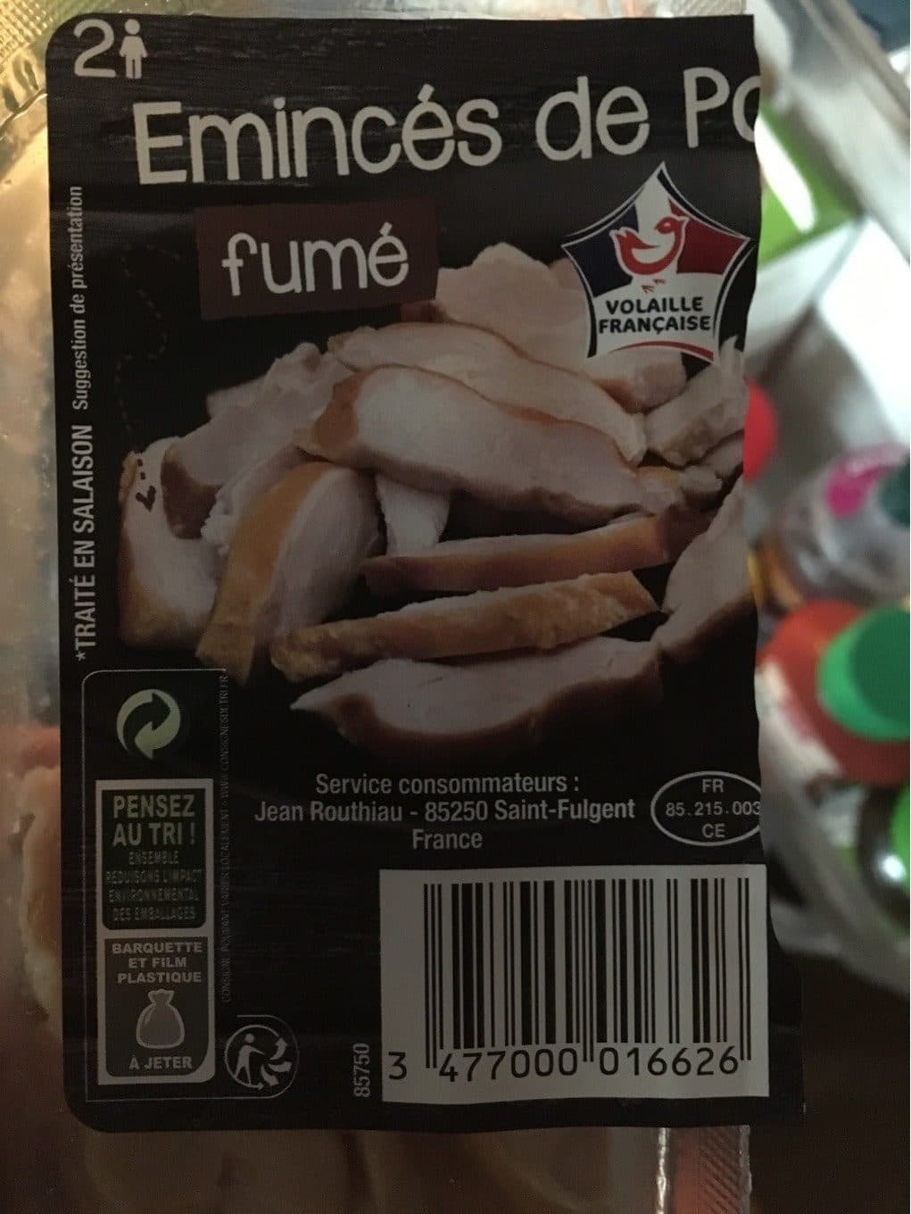 Volaillle Francaise Emincés de poulet fumé packshot