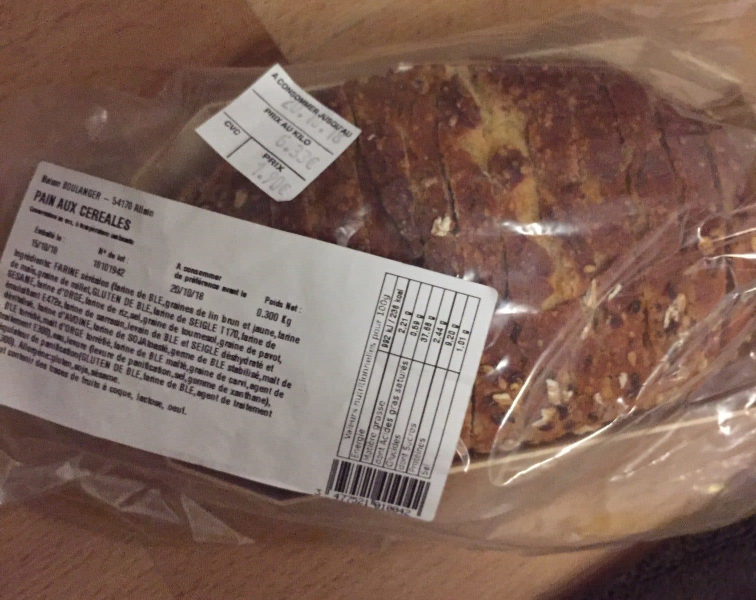 Open Food Facts Pain aux cerales packshot
