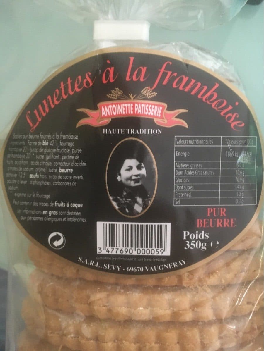 Open Food Facts Lunettes à la framboise packshot