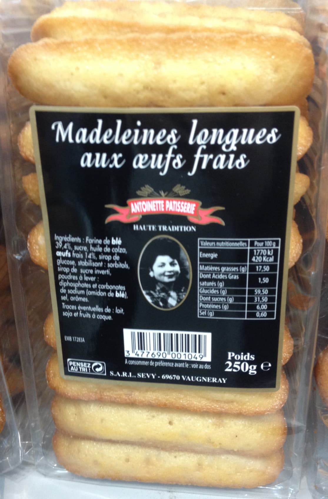 Antoinette Patisserie Madeleines longues aux oeufs frais packshot