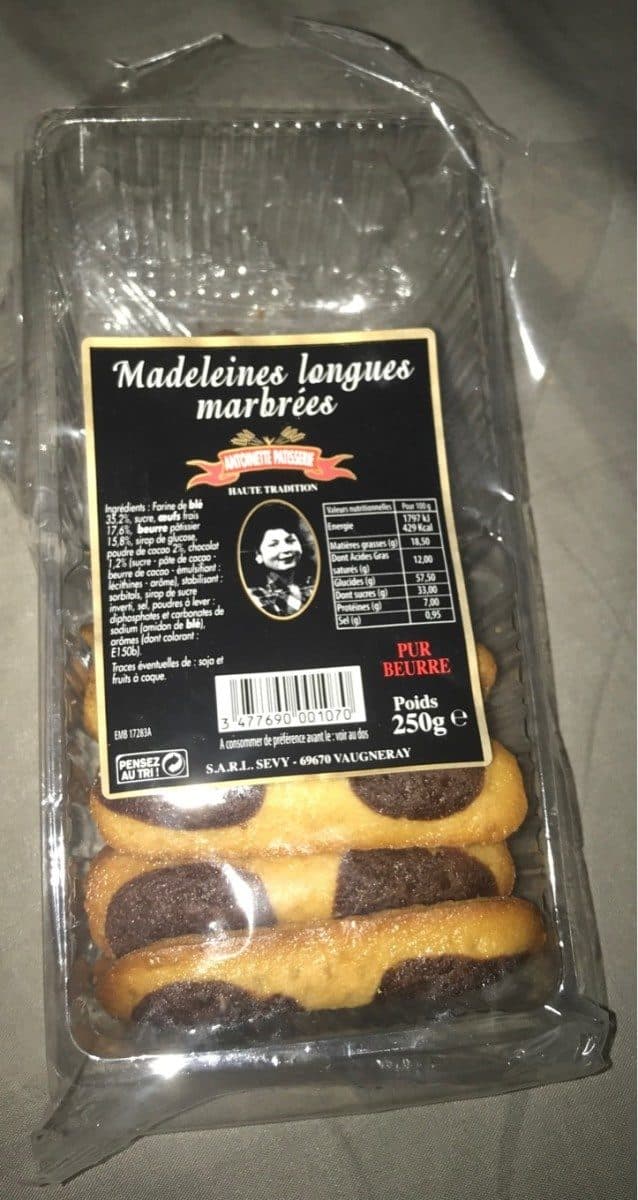 Antoinette Pâtisserie Madeleines Longues Marbrées packshot