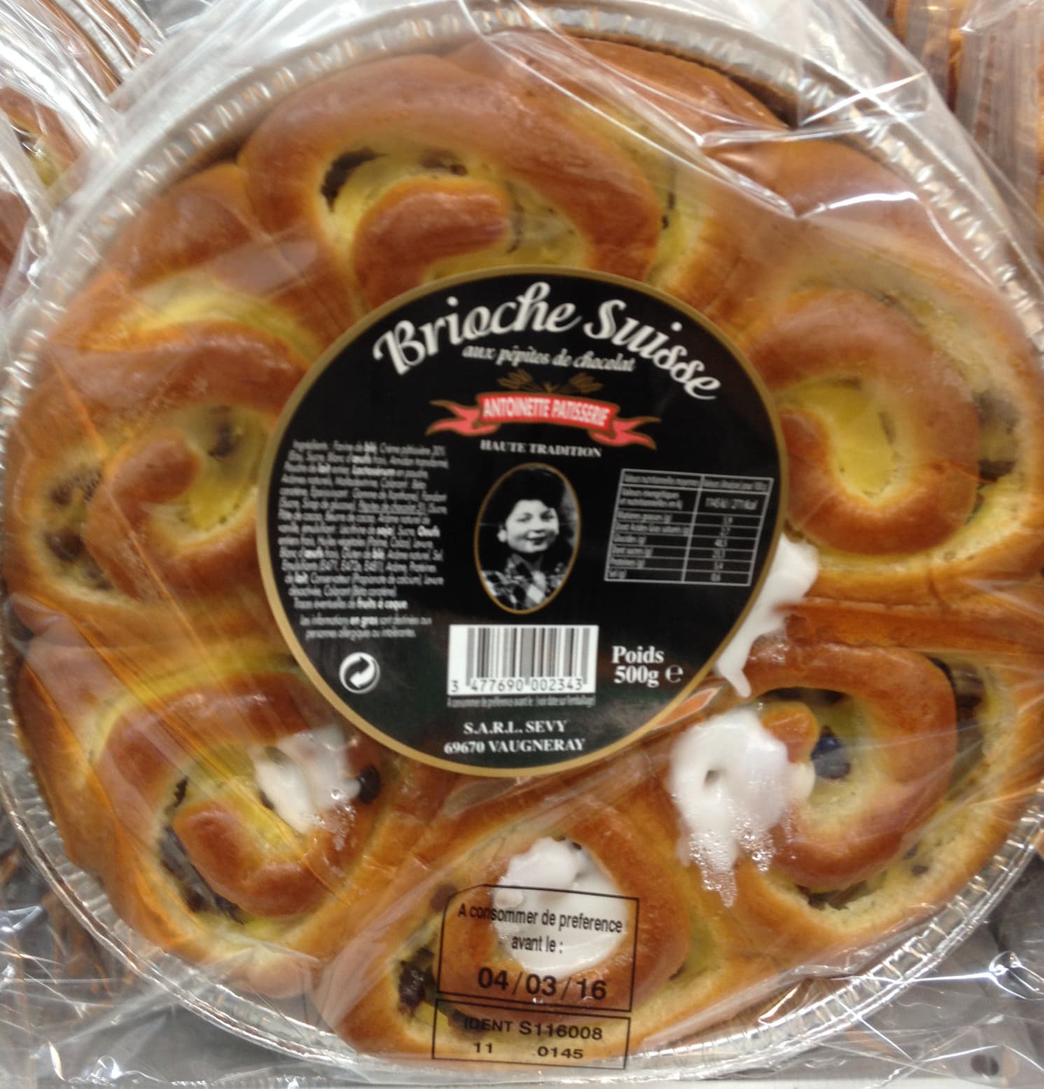 Antoinette Patisserie Brioche suisse aux pépites de chocolat packshot