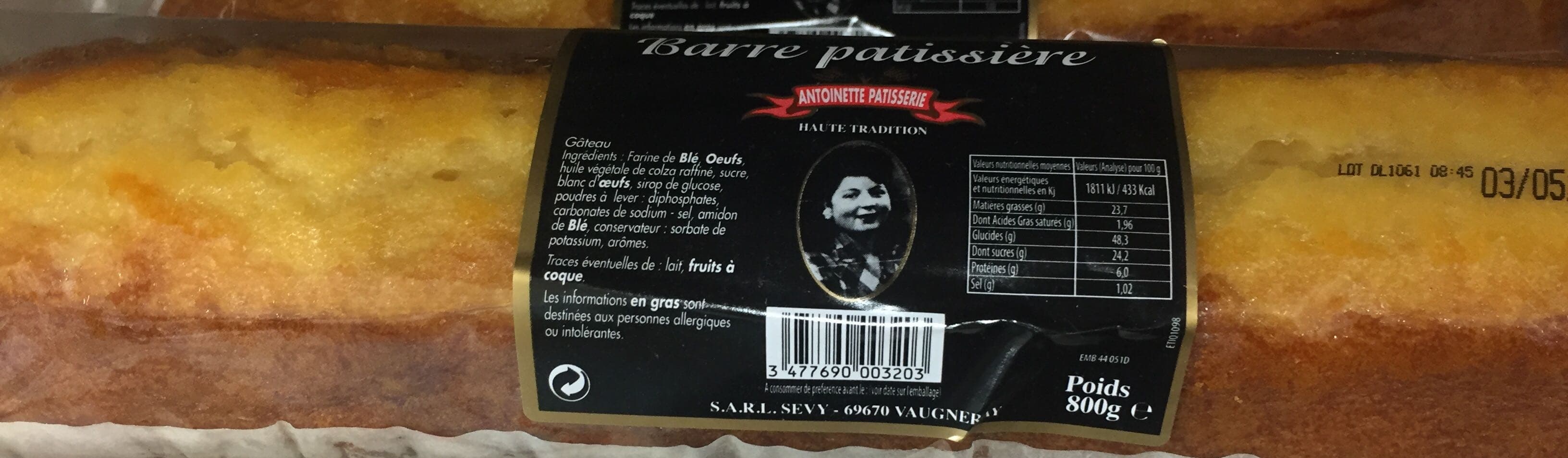 Antoinette Pâtisserie Barre patissière packshot