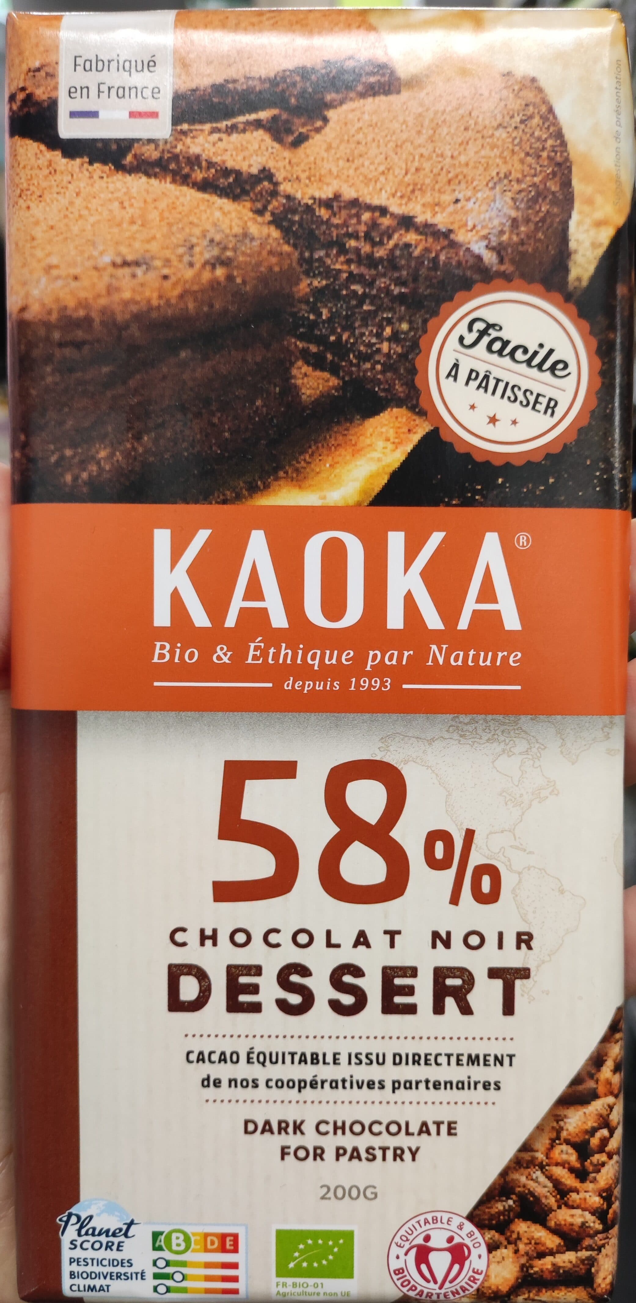 Kaoka Dessert Noir 58% cacao packshot