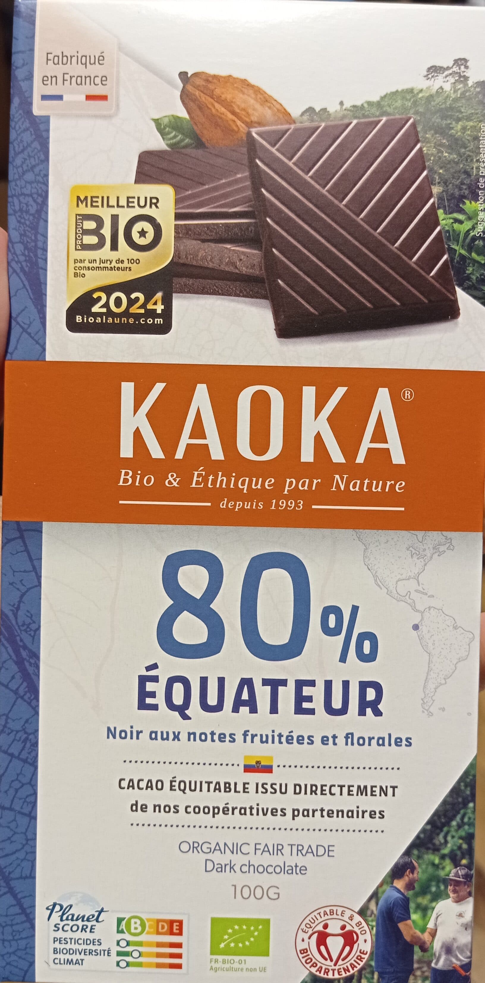 Kaoka Chocolat noir 80% - Équateur packshot