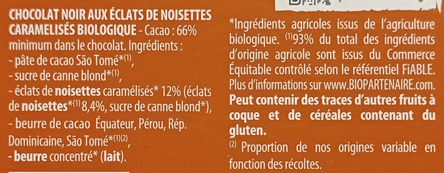 Kaoka Chocolat Noir aux Éclats de Noisette Caramélisés Bio packshot