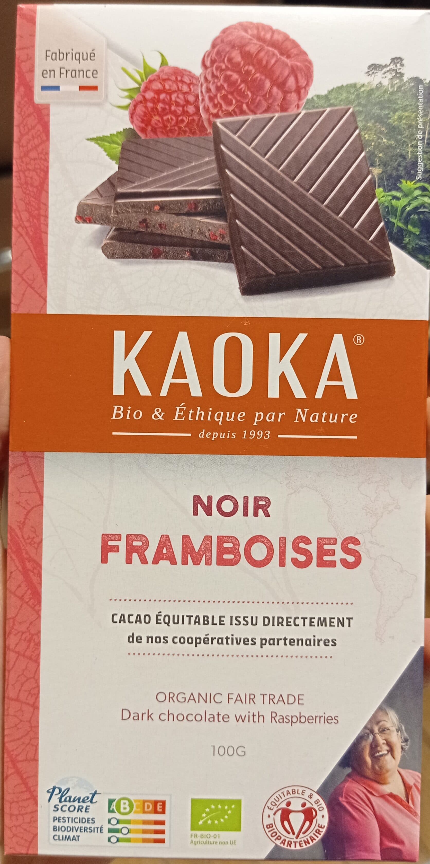 Kaoka Noir éclats de framboises packshot