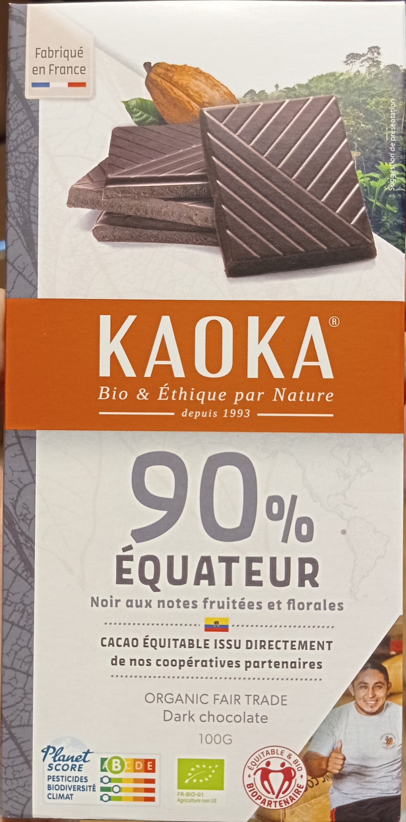 Kaoka Chocolat Noir 90% Bio packshot