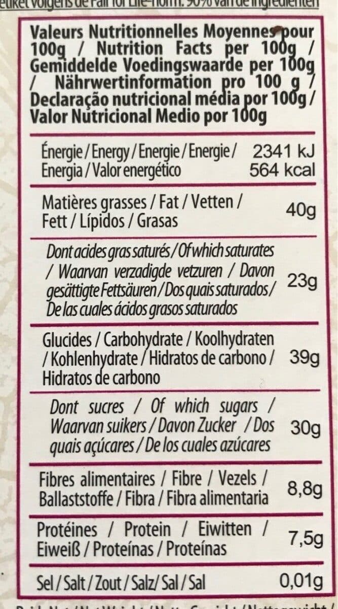 Kaoka Chocolat Noir aux Raisins et Amandes Bio packshot