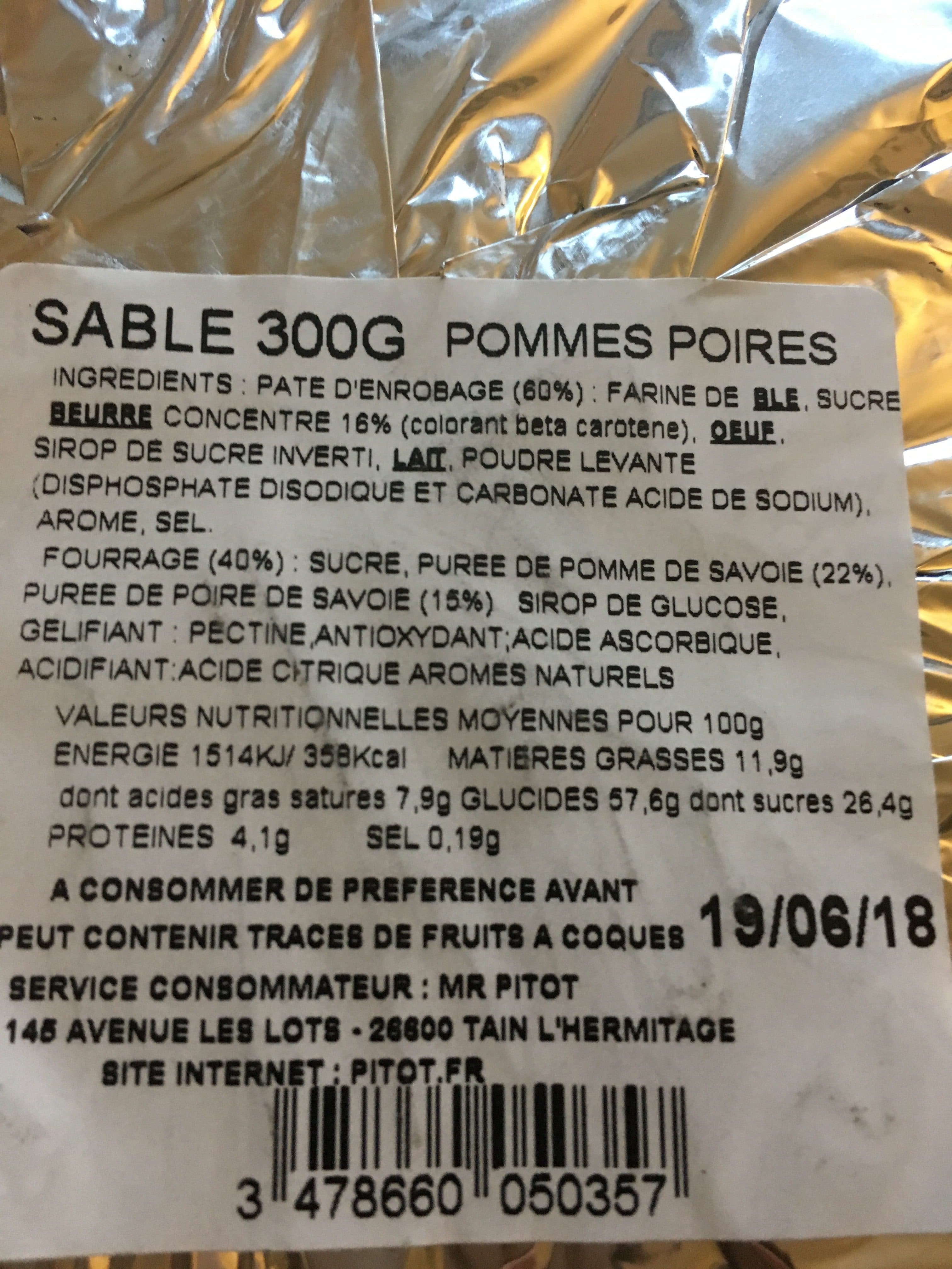 Gateau Dauphinois Sablé fourré aux pommes et poires de Savoie packshot