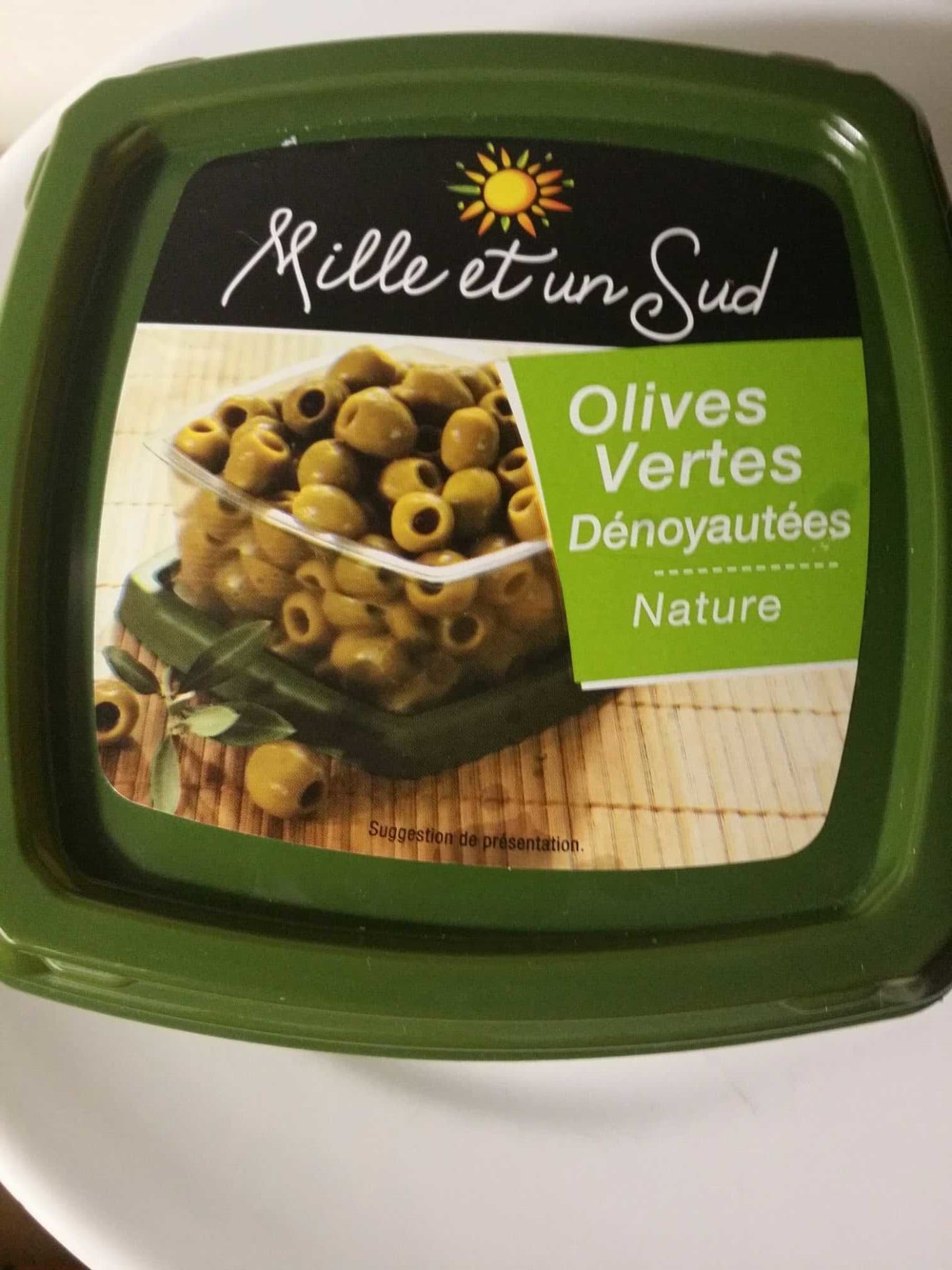 Mille et un sud Olives vertes dénoyautées nature packshot