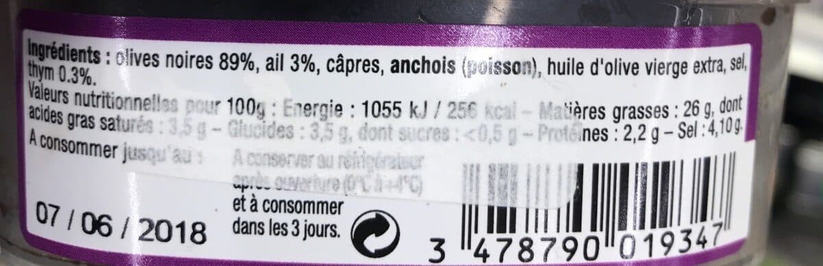 Mille et un Sud Tapenade Noire packshot