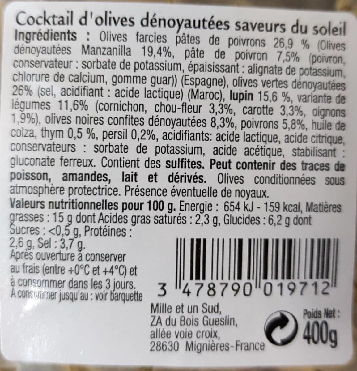 Mille et un Sud Cocktail d'olives dénoyautées Saveurs du Soleil packshot