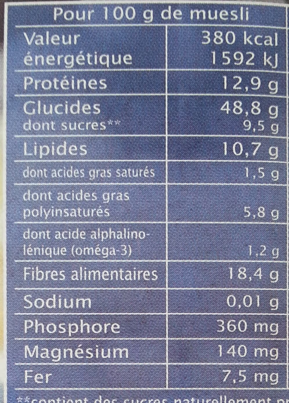 Jardin Bio Muesli sans sucres ajoutés aux graines gourmandes packshot