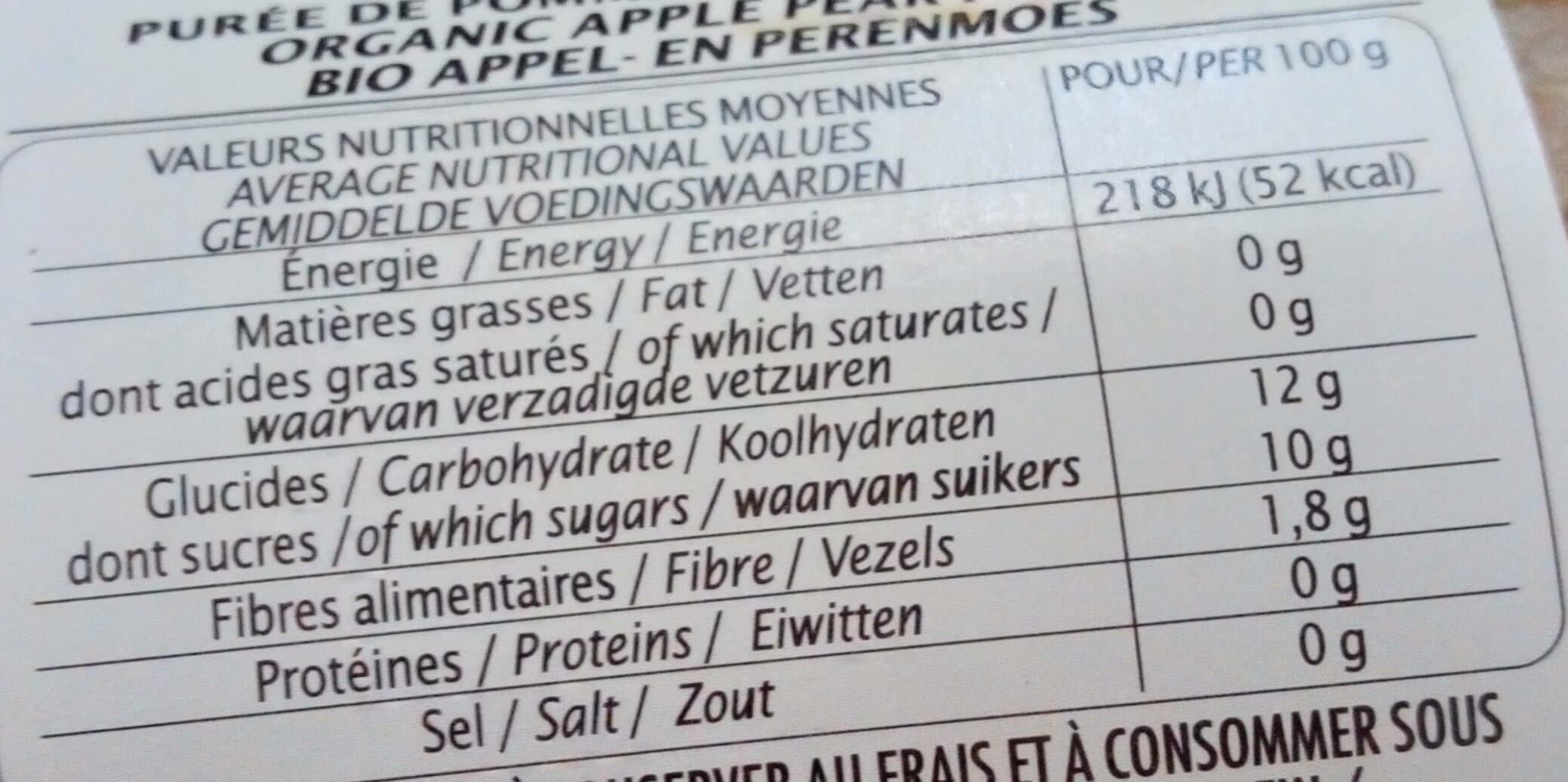 Jardin Bio Purée Pomme Poire Williams packshot
