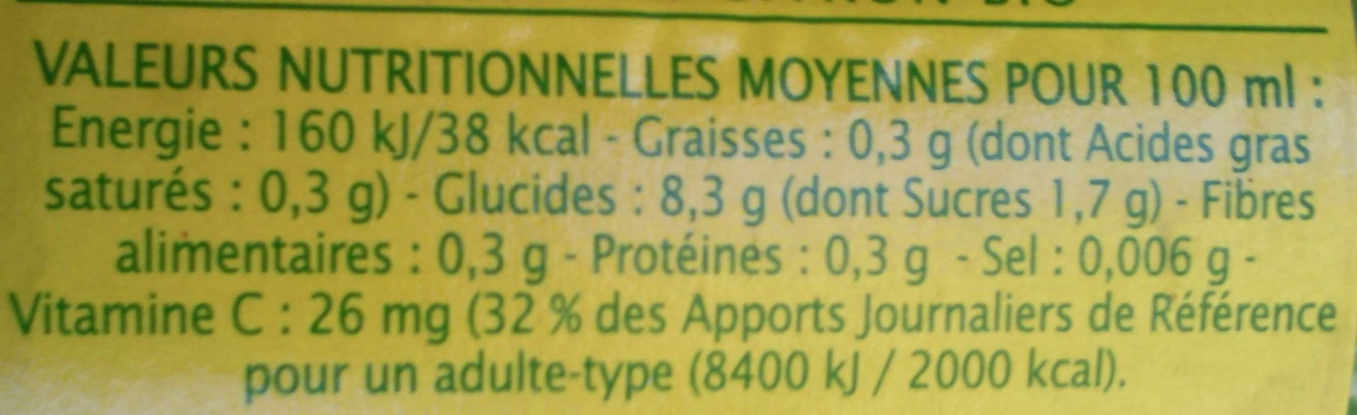 Jardin Bio Pur jus de citron, origine sicile packshot
