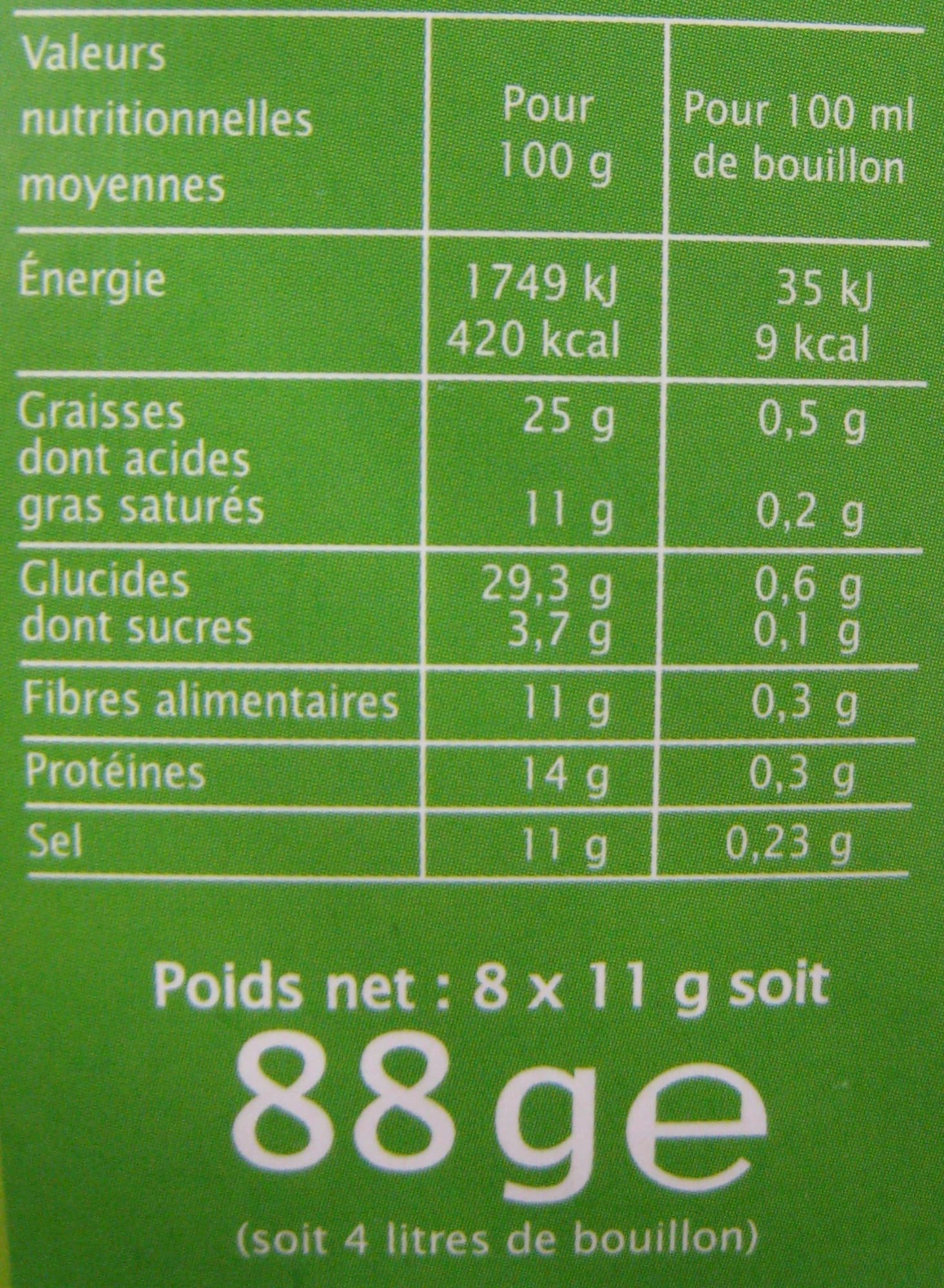Jardin Bio Bouillon cube Légumes sans sel ajouté aromates Jardin Bio packshot