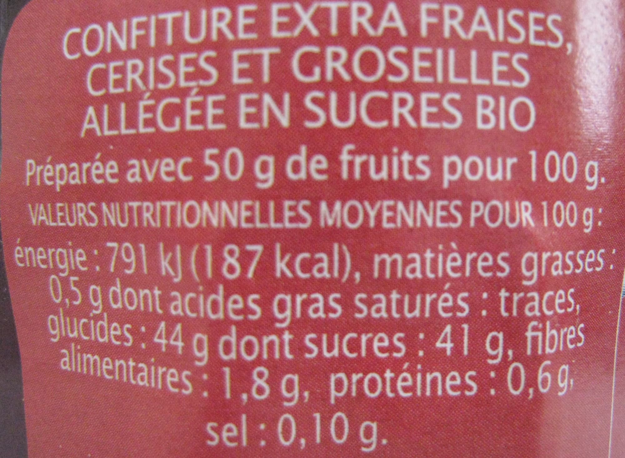 Jardin BIO Confiture Fraise Cerise Groseille bio packshot