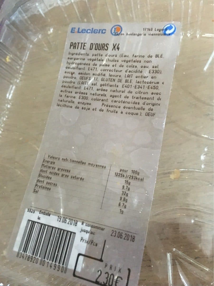 Leclerc Patte d'Ours packshot