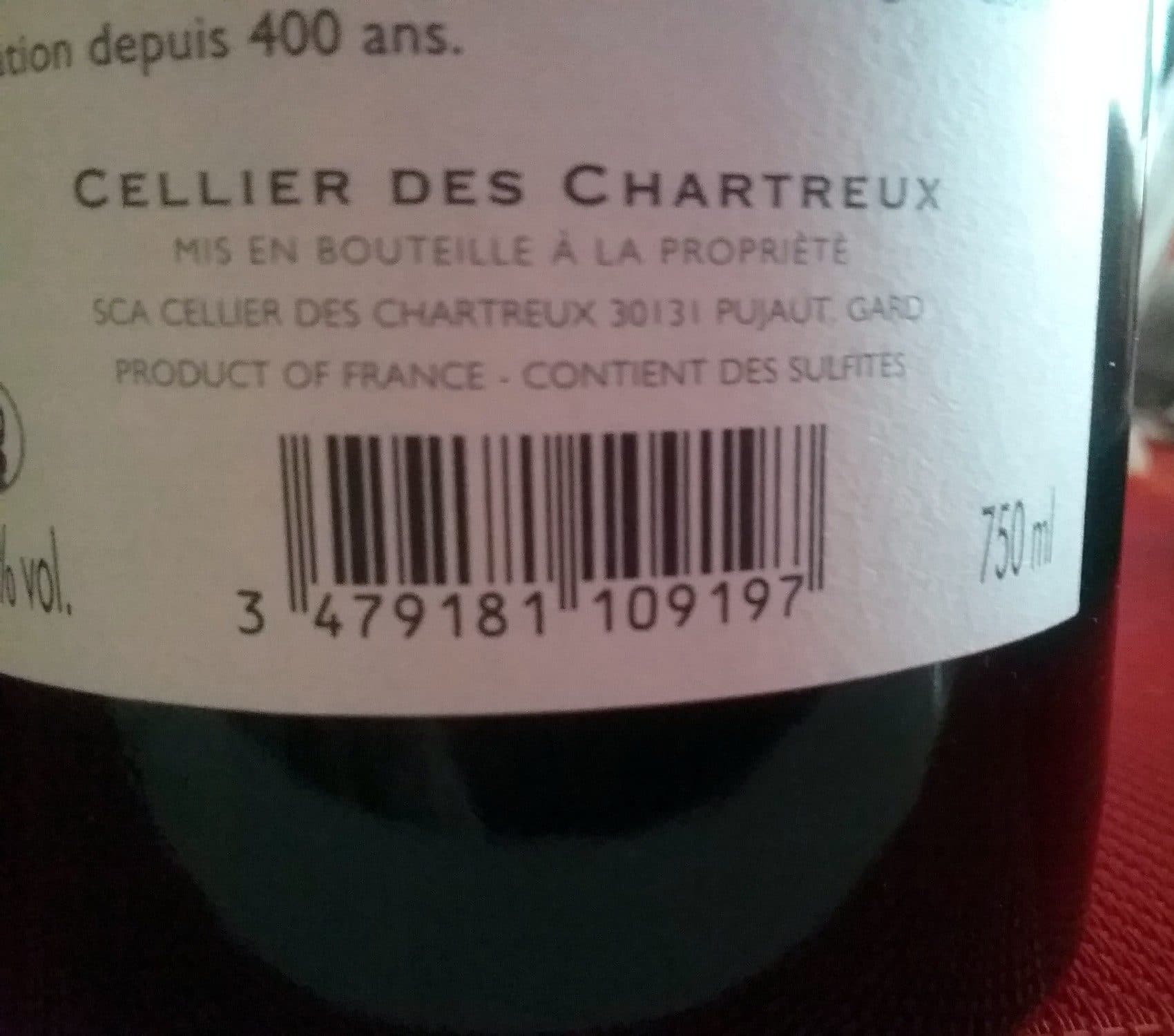 Cellier des Chartreux 3479181109197 packshot