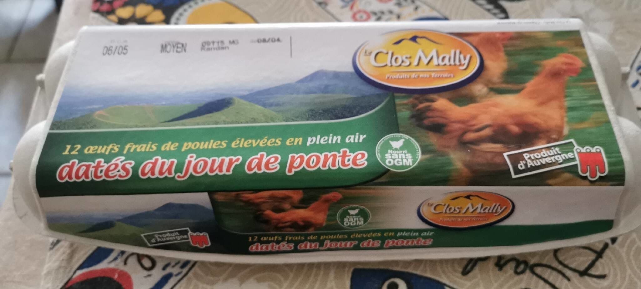 Le clos mally Oeufs frais de poules élevées en plein air packshot