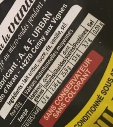 Teurgoule de janville Riz au lait à la Vanille packshot