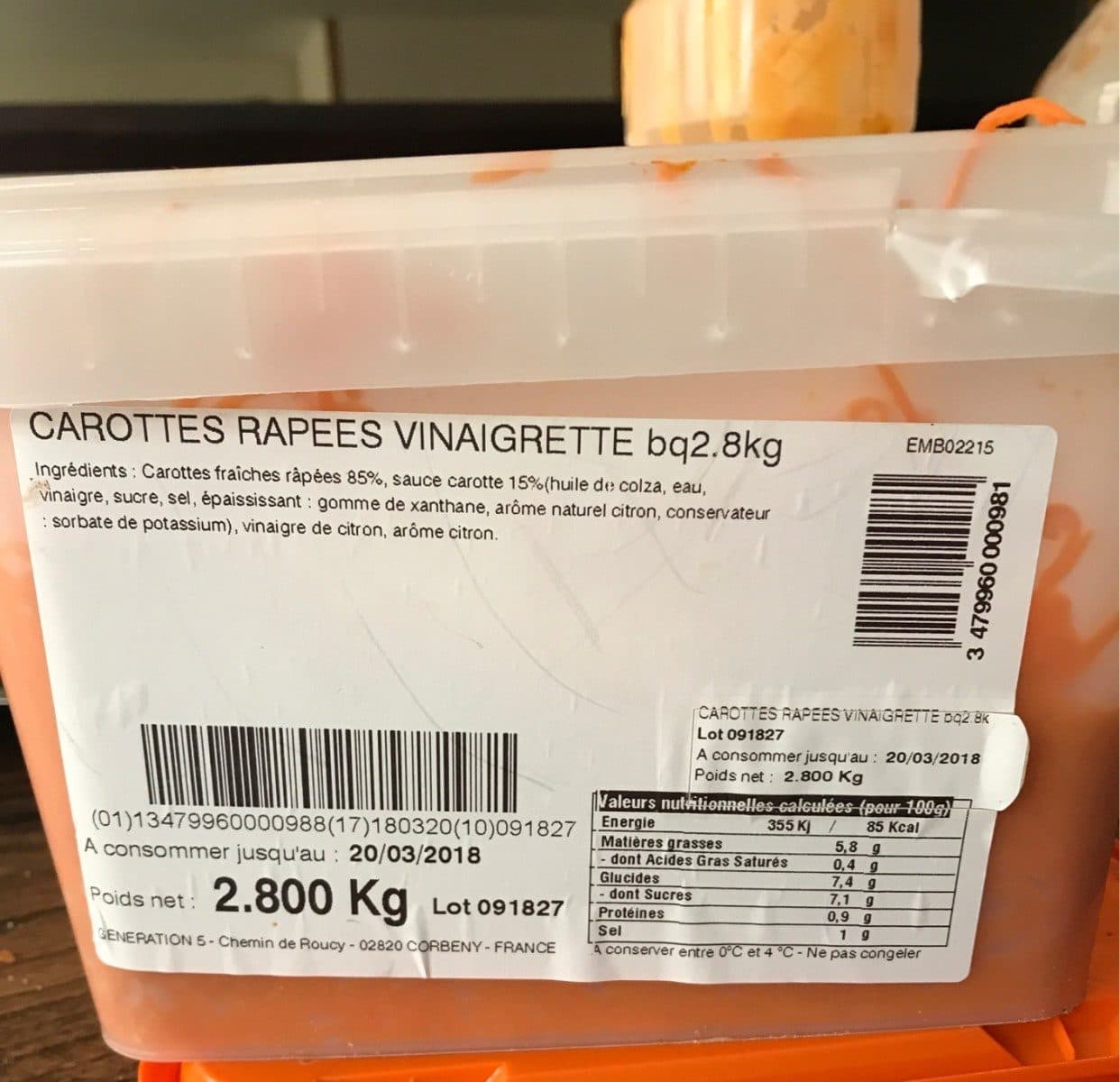 Open Food Facts Carottes rapees vinaigrette packshot