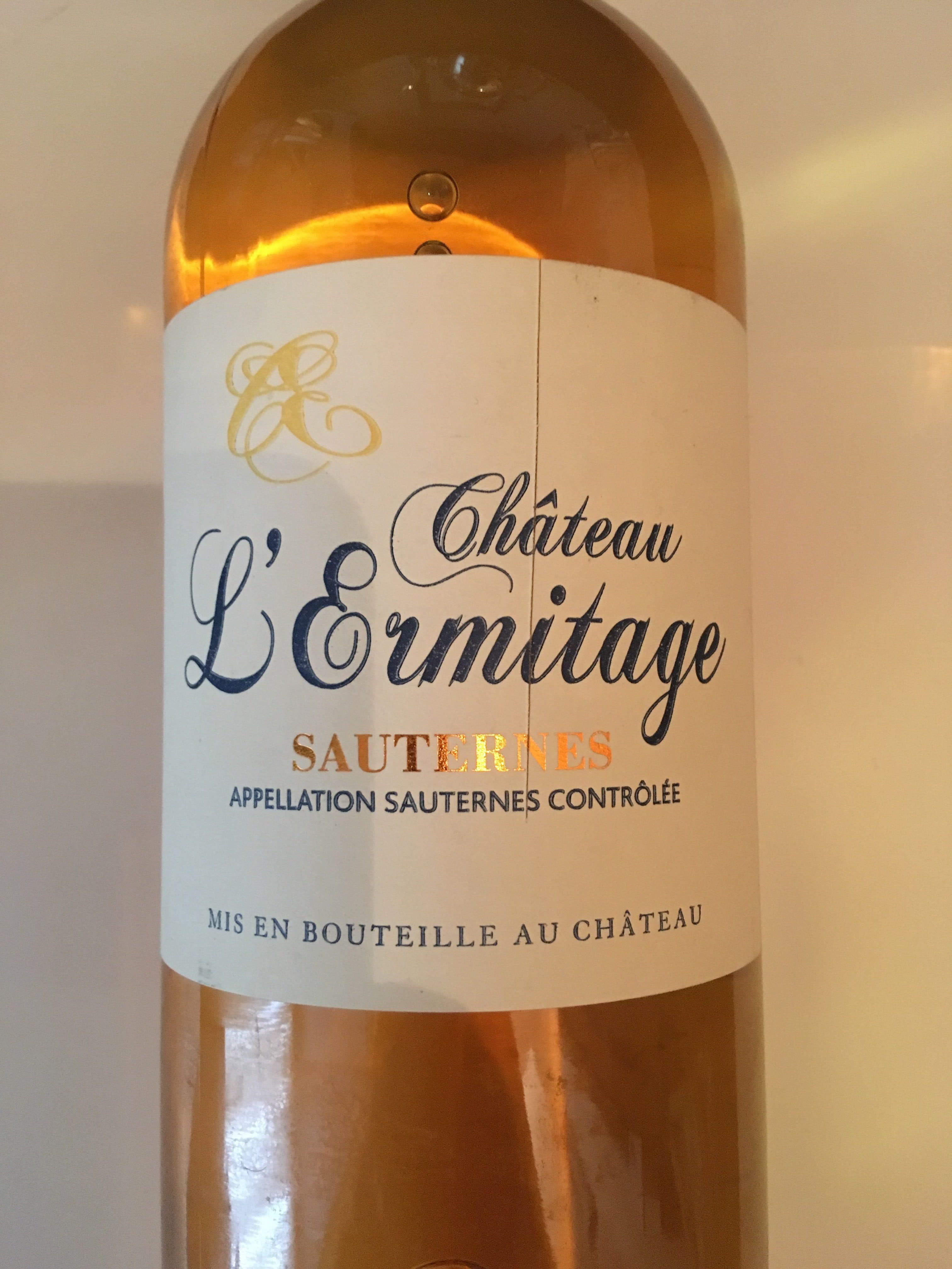 Château L’Hermitage Vin blanc « Sauternes » packshot