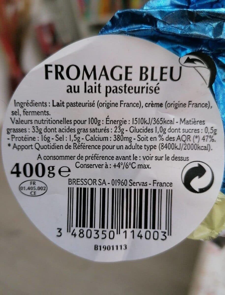 Bleu de Bresse Bleu de bresse au lait pasteurisé packshot