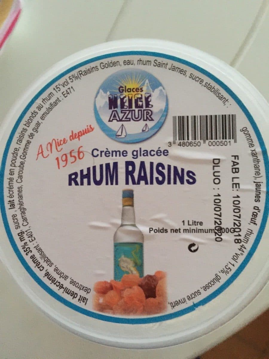 Open Food Facts Creme glacee rhum raisins packshot