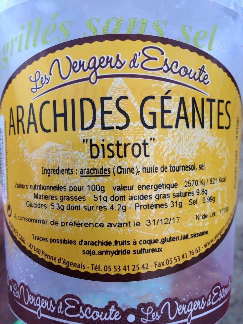 Les Vergers D'Escoute Arachides géantes packshot