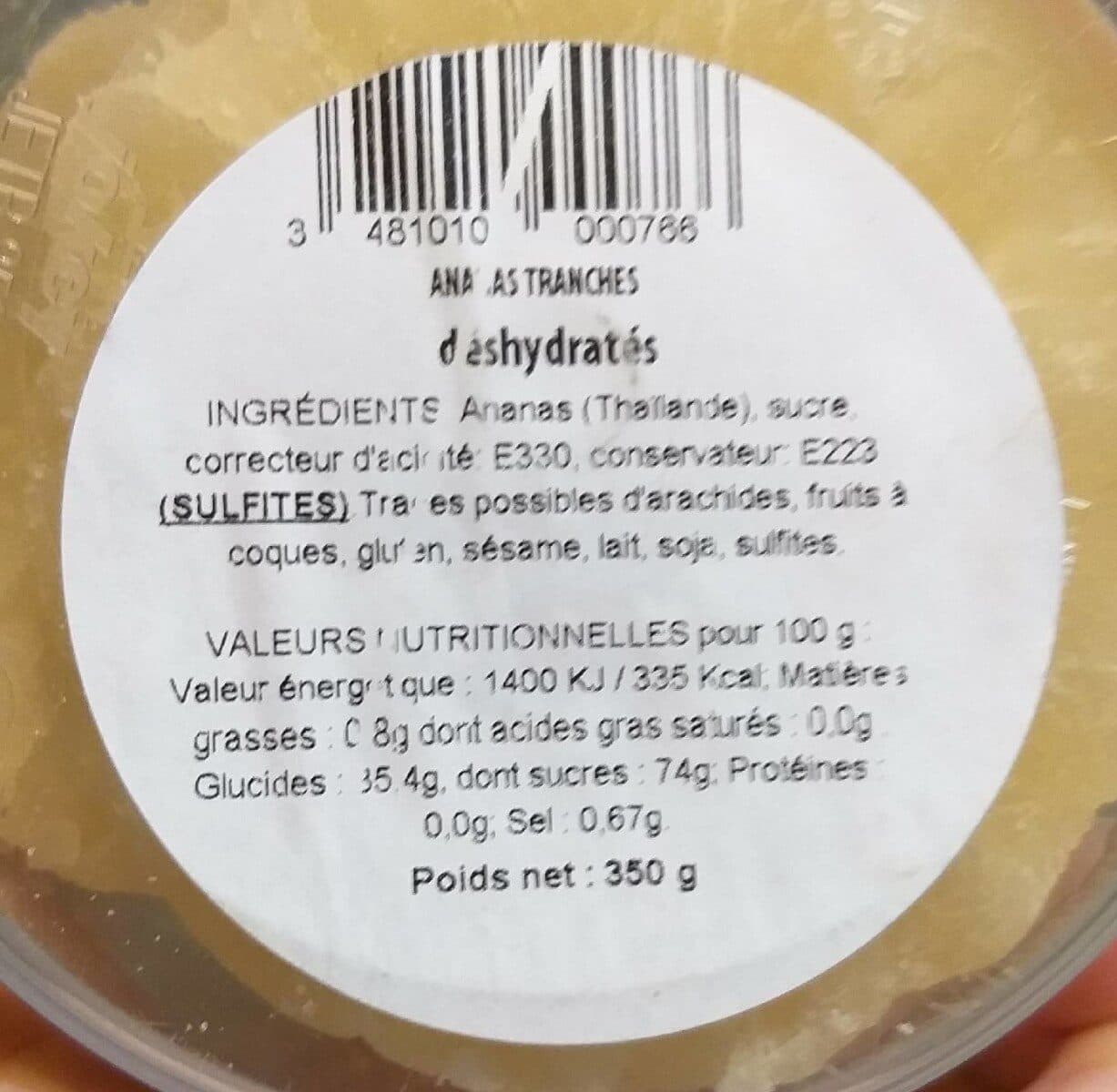 Les Vergers d'Escoute Ananas tranchés déshydratés packshot