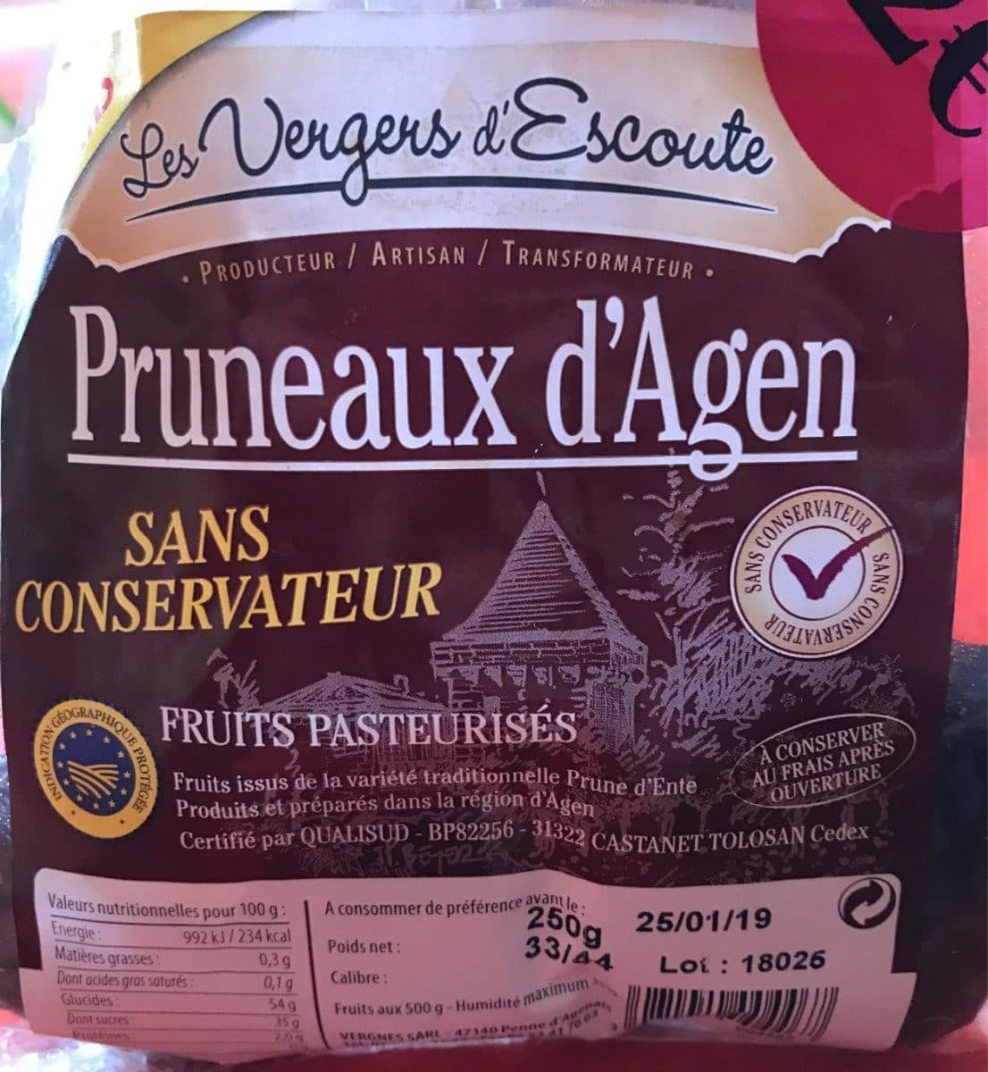 Les Vergers d'Escoute pruneaux d'agen packshot